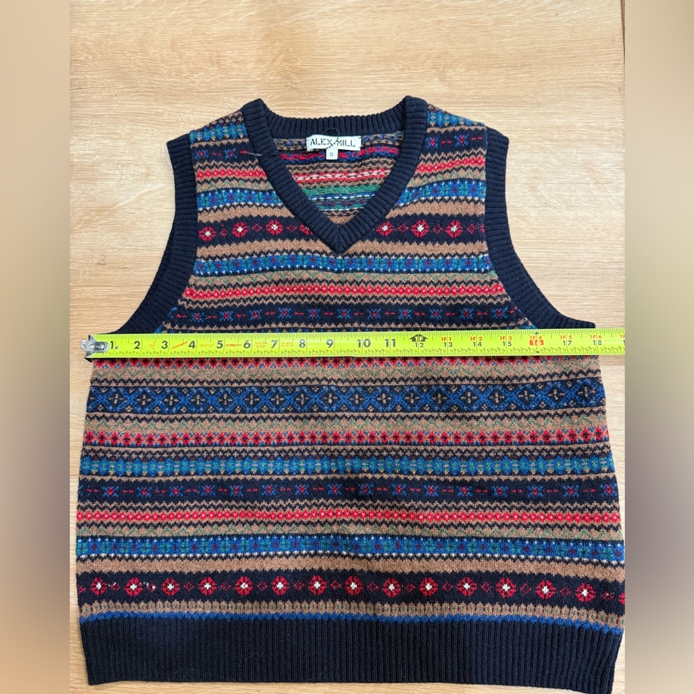 ALEX MILL 
Francis Fair Isle Merino Wool Vest - Picture 6 of 6